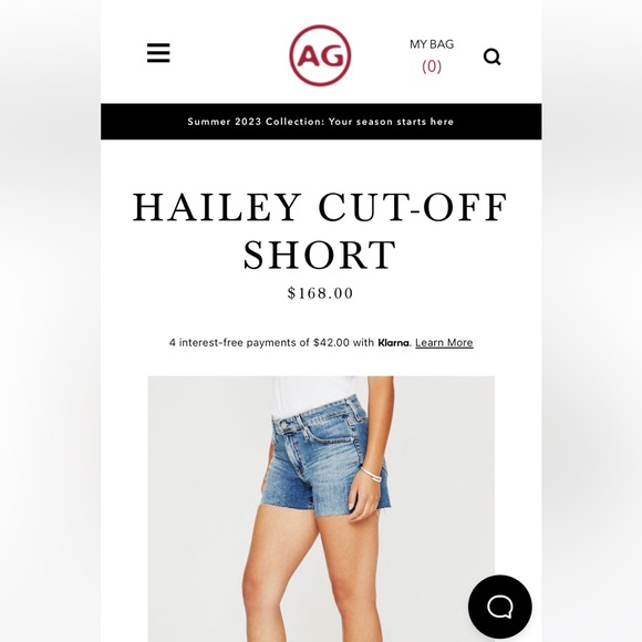 AG ADRIANO GOLDSCHMIED, INC Hailey cut-off short - Picture 2 of 7